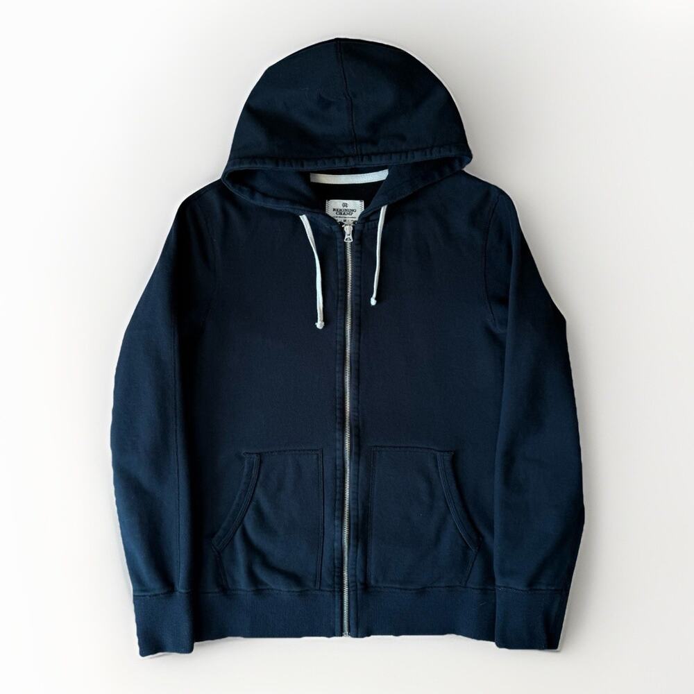 Reigning Champ Jacket Medium Black Made in Canada Full Zip Hooded Heavy Fleece